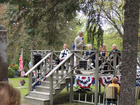 Speaker's Platform with Master of Ceremonies Dick Lyscio