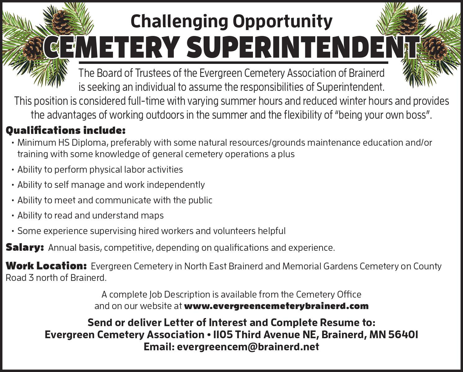Superintendent Help Wanted Ad